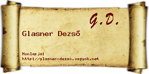 Glasner Dezső névjegykártya