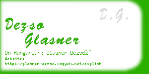 dezso glasner business card